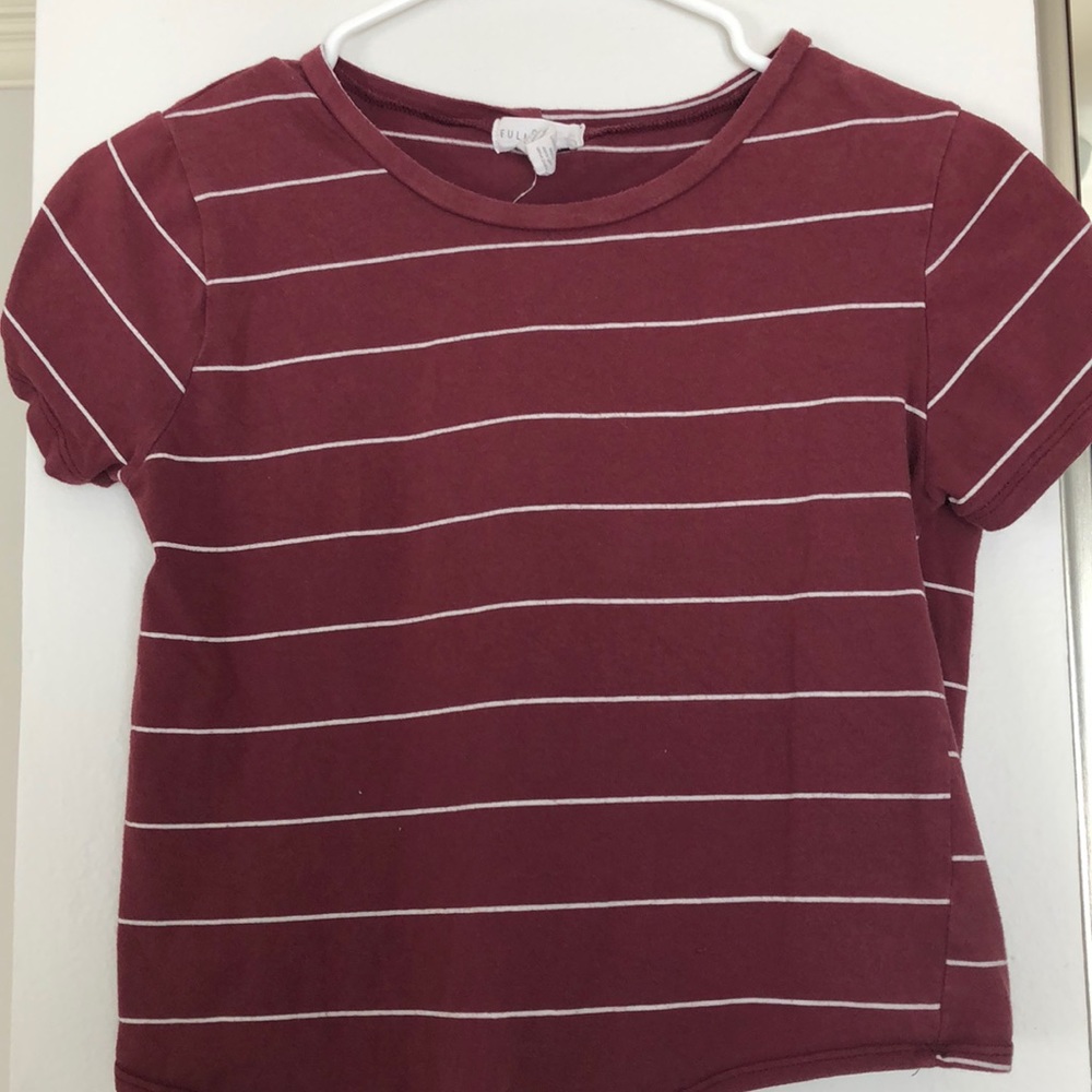 Maroon striped t-shirt